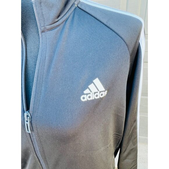 Adidas Primegreen Essentials Warm-Up Slim 3-Stripes Track Jacket Womens Black M - Picture 6 of 13